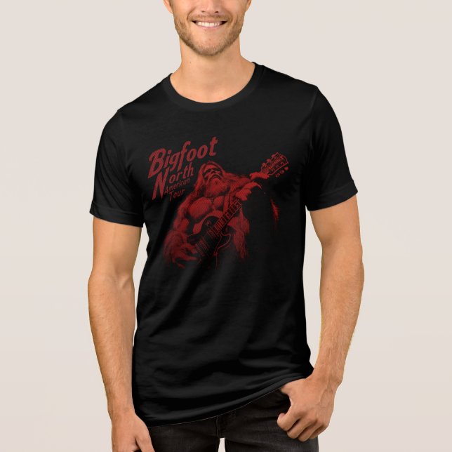 Camiseta Triblenda Viñeta de excursión para Norteamérica Bigfoot (Anverso)