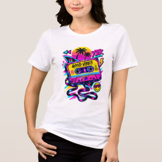 Camiseta Triblenda Vintage 90s Retro Cassette Cosmic Sci-Fi Women's T