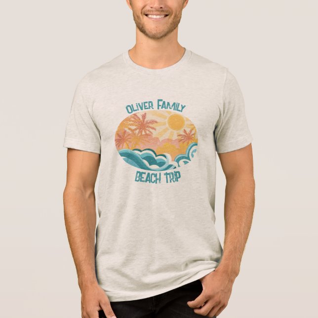 Camiseta Triblenda Vintage Beach Waves Sun Summer Vacation (Anverso)