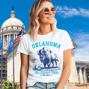 Camiseta Triblenda Vintage Buffalo Oklahoma Souvenir