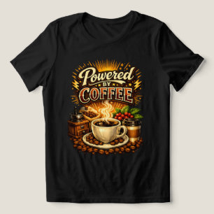 Camiseta Triblenda Vintage Impulsado por Café – Diseño Retro para Ama