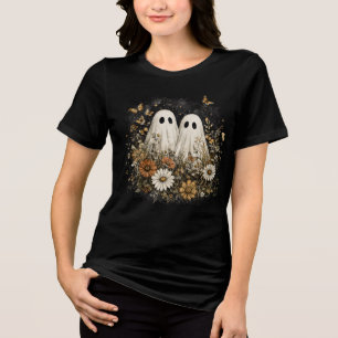 Camiseta Triblenda Vintage Retro Boho Flor Silvestre & Fantasmas Desg