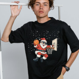Camiseta Triblenda Vintage Retro Navidad Santa haciendo una volcada d