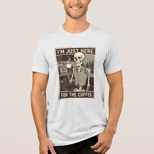 Camiseta Triblenda Vintage Skeleton Shirt Coffee Lover Tee (Anverso)