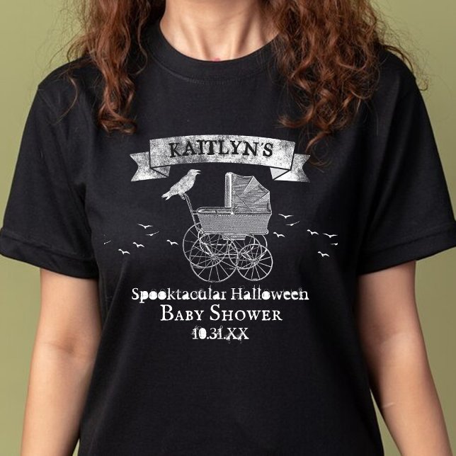 Camiseta Triblenda Vintage Stroller Halloween Baby Shower (Subido por el creador)