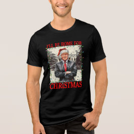Camiseta Triblenda Vintage Trump Estaré en casa para Navidades 2024