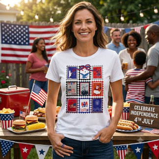Camiseta Triblenda Vintage USA Postage Stamp