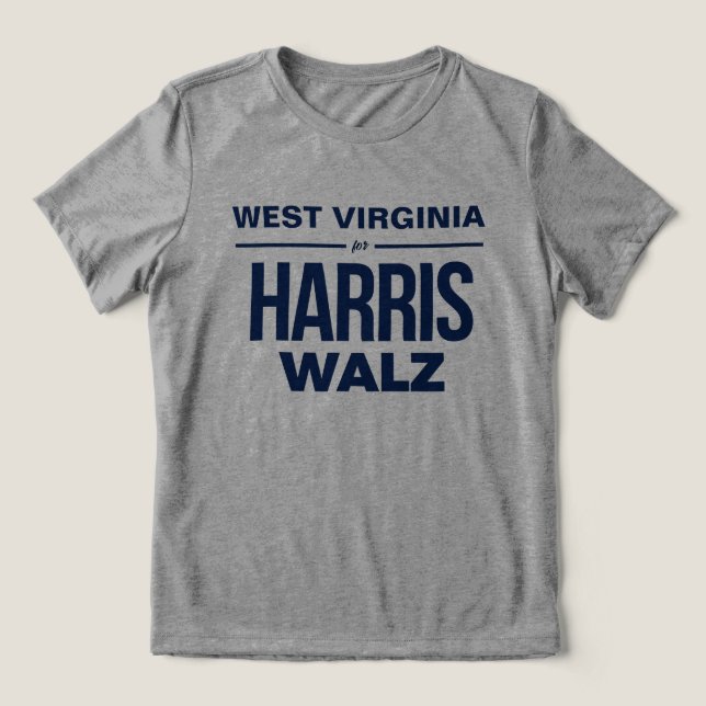 Camiseta Triblenda Virginia Occidental para Harris Walz (Diseño delantero )