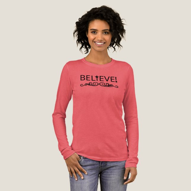 Camiseta Triblenda Virginia Wright Believe! Inspirational T-Shirt (Anverso Completo)