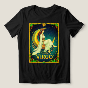 Camiseta Triblenda Virgo Doncella Sentada en Luna Creciente