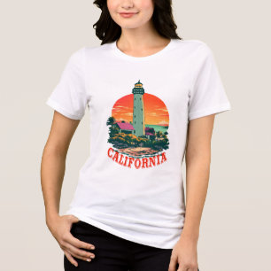 Camiseta Triblenda Vista de sol del faro de California