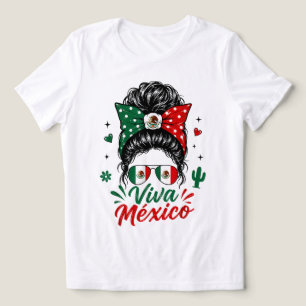Camiseta Triblenda Viva México Chica Bandera de México Patriótica Mex