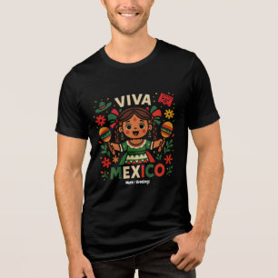 Camiseta Triblenda Viva México Día de la Independencia Chica Mexicana