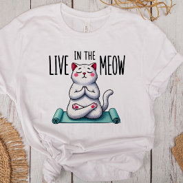 Camiseta Triblenda "Vive en el Meow" Gracioso Gato Amantes
