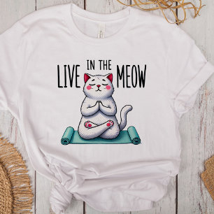 Camiseta Triblenda "Vive en el Meow" Gracioso Gato Amantes