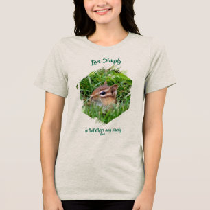 Camiseta Triblenda Vive simplemente palabras inspiradoras chipmunk