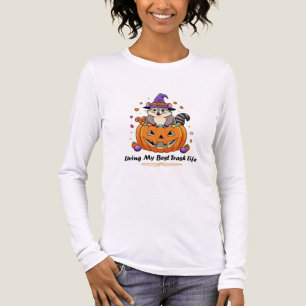 Camiseta Triblenda Viviendo mi mejor vida de basura en Halloween zari