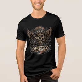 Camiseta Triblenda Vivir Para Montar Montar Para Vivir Cráneo Motocic