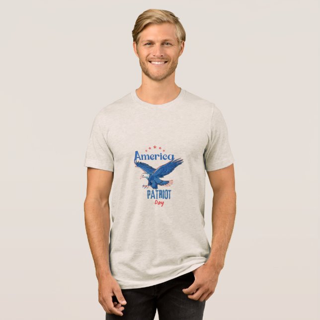Camiseta Triblenda Volador de águila estadounidense (Anverso Completa)