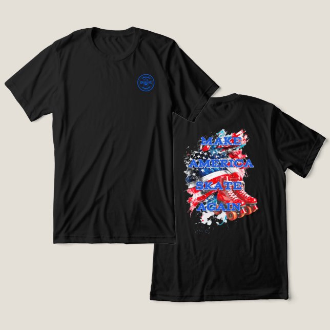Camiseta Triblenda Volver a hacer esquí en Estados Unidos con bandera (Diseño Anverso y Reverso)