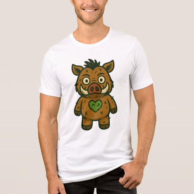 Camiseta Triblenda Voodoo Boar - Patchy Warrior Piglet (Anverso)