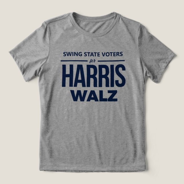 Camiseta Triblenda Votantes estatales de ala para Harris Walz (Diseño delantero )