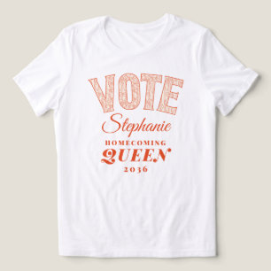 Camiseta Triblenda VOTAR HOMENAJE Reina Coqueta Rosa Bow HOCO