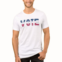 VOTE en rojo blanco y azul con estrellas
