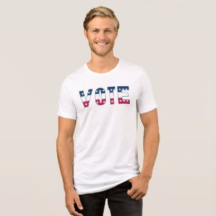 Camiseta Triblenda VOTE en rojo blanco y azul con estrellas