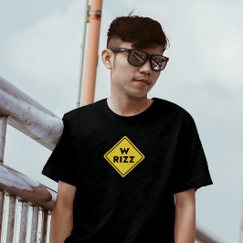 Camiseta Triblenda W rizz US warning sign Meme Funny Quote