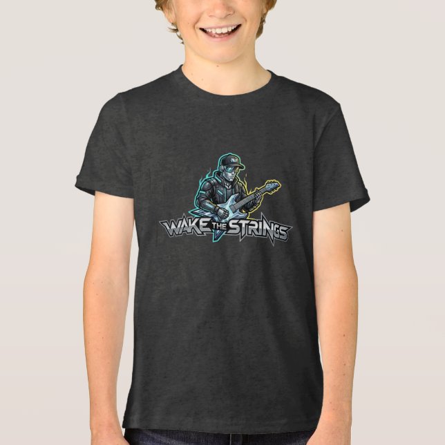 Camiseta Triblenda Wake The Strings Retro Future Art (Anverso)