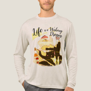 Camiseta Triblenda "Waking Dream" Diseño abstracto de coral marrón am