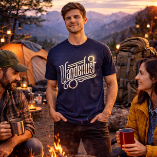 Camiseta Triblenda Wanderlust - Typografía metálica elegante