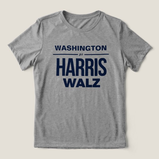 Camiseta Triblenda Washington para Harris Walz (Diseño delantero )