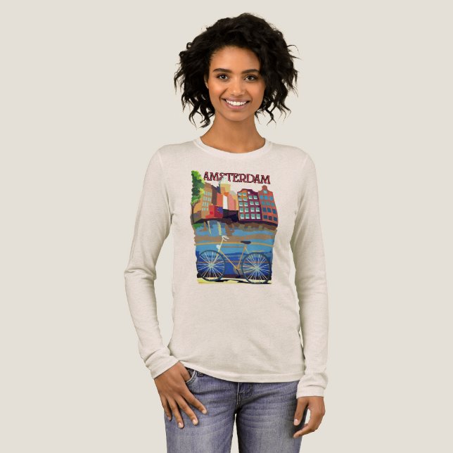 Camiseta Triblenda Watercolor Amsterdam Netherlands Tee (Anverso Completo)