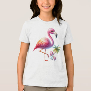 Camiseta Triblenda Watercolor Flamingo Personalizado Clipart