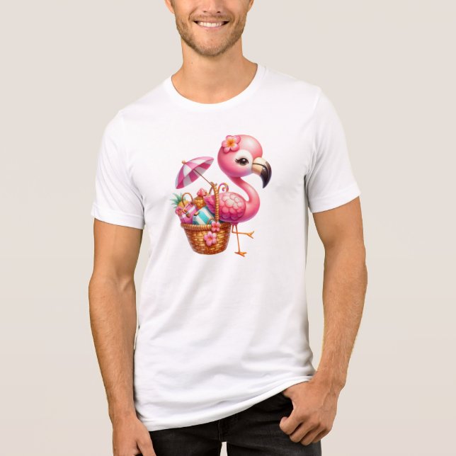 Camiseta Triblenda Watercolor Flamingo Personalizado Clipart (Anverso)