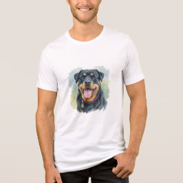 Camiseta Triblenda Watercolor Pet Rottweiler Portrait