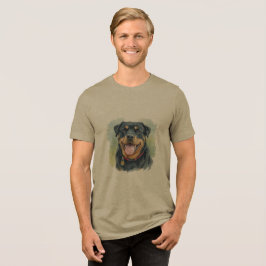 Camiseta Triblenda Watercolor Pet Rottweiler Portrait