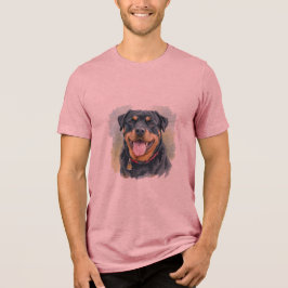 Camiseta Triblenda Watercolor Pet Rottweiler Portrait