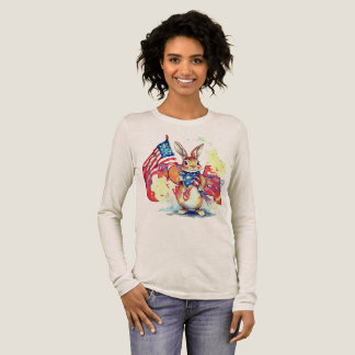 Camiseta Triblenda Watercolor Rabbit with America