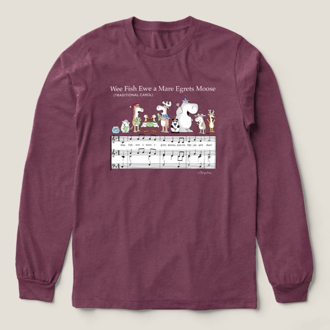 Camiseta Triblenda WEE FISH EWE A MARE EGRETS MOOSE Sandra Boynton T- (Diseño traserp)