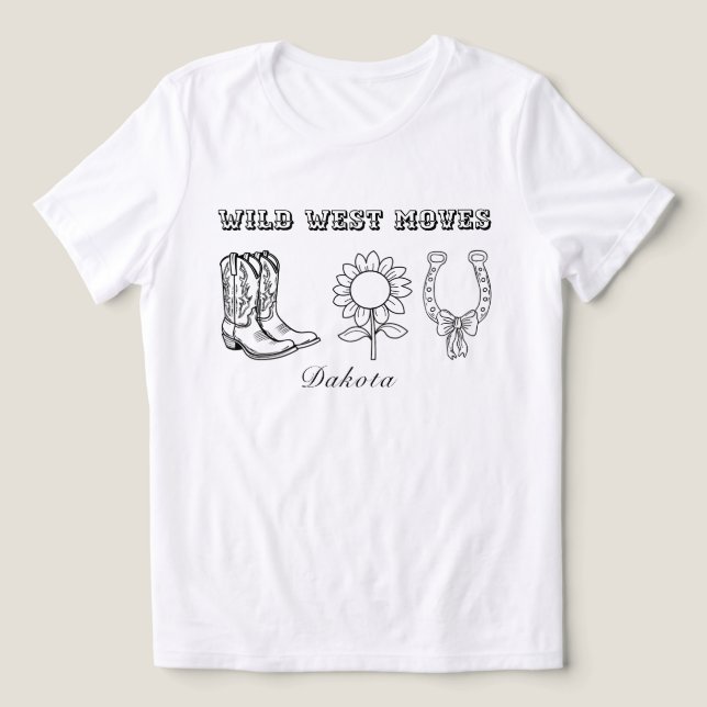Camiseta Triblenda Western Wild West Moves Black-and-White T-Shirt (Diseño delantero )