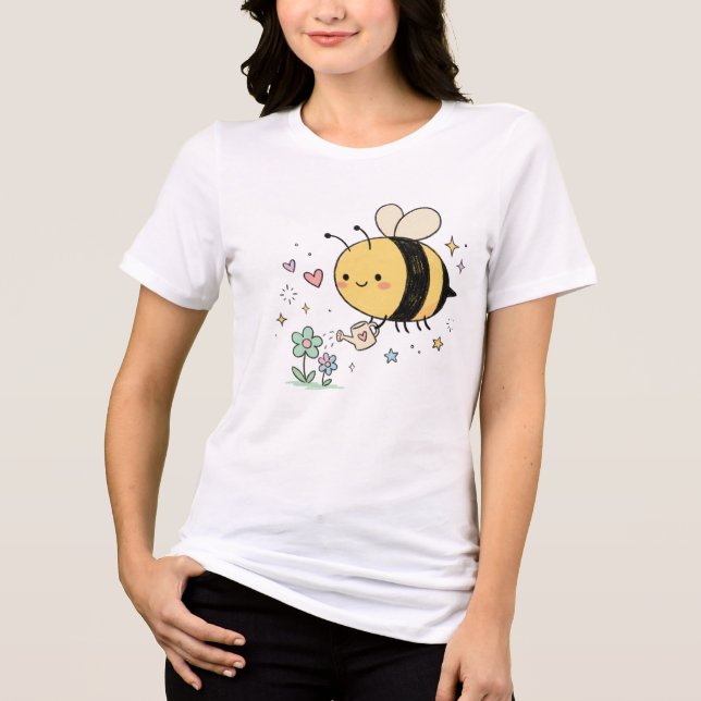 Camiseta Triblenda  Whimsical Bumblebee Nature Lover  (Anverso)