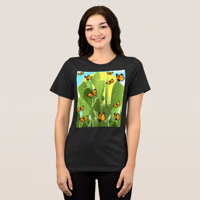 Camiseta Triblenda Whimsical Cactus And Butterflies (Anverso Completo )