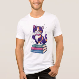 Camiseta Triblenda Whimsical Calico Kitten con polka-Dot Bow
