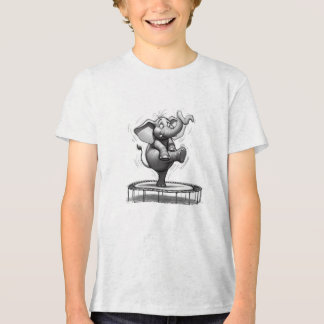 Camiseta Triblenda Whimsical Elephant on Trampoline – Cute Playfull