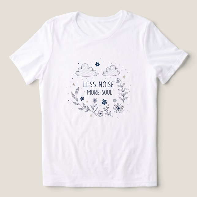 Camiseta Triblenda Whimsical Floral Soul Quote Line Art (Diseño delantero )