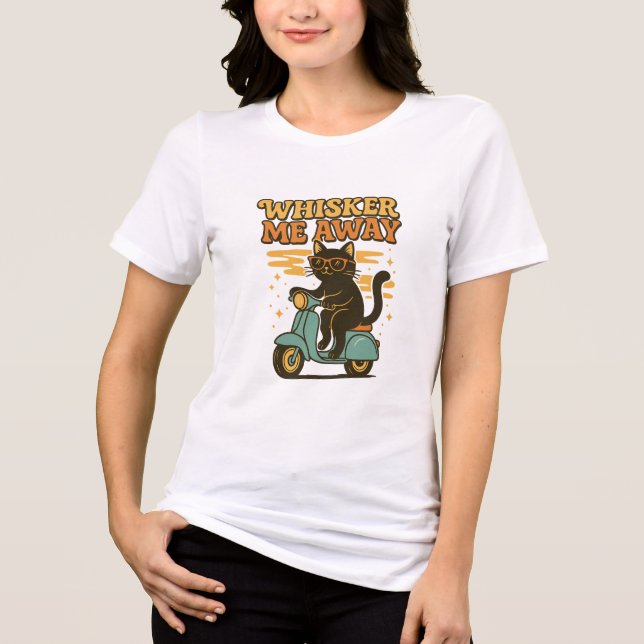 Camiseta Triblenda Whiskers Me Away Retro Cat (Anverso)