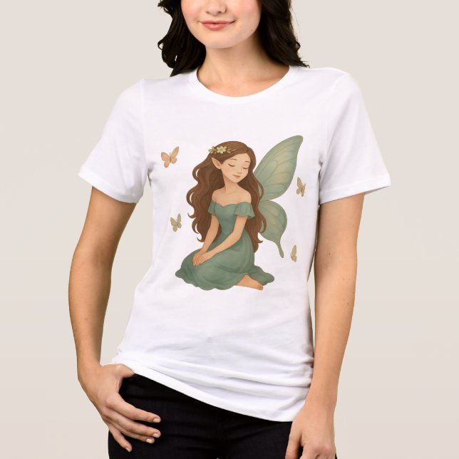 Camiseta Triblenda Whispering Fairy Dream surrounded by butterflies (Anverso)